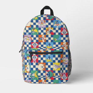 Farbenfrohes LOONEY TUNES™ Schachbrett-Wurfmuster Bedruckter Rucksack
