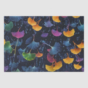 Farbenfrohes Luminogramm Ginkgo-Blätter Dekor/ Seidenpapier