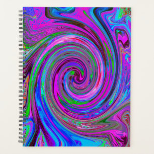 Farbenfrohes Magenta-Swirbel-Retro-Abstract-Design Planer