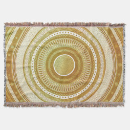 Farbenfrohes Mandala auf blauem Hintergrund Decke