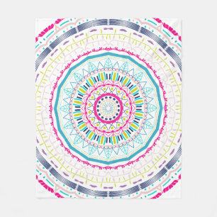 farbenfrohes Mandala Fleecedecke
