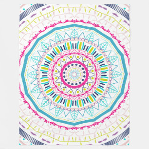 farbenfrohes Mandala Fleecedecke