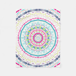 farbenfrohes Mandala Fleecedecke
