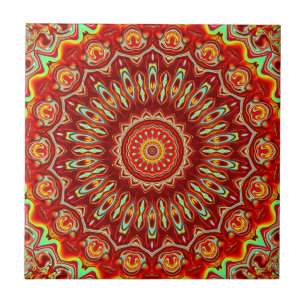 farbenfrohes Mandala Fliese