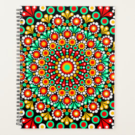 Farbenfrohes Mandala-Muster Planer Boho-Punkt