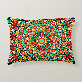Farbenfrohes Mandala-Muster-Wurfkissen Boho-Punkt Dekokissen