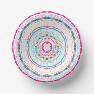farbenfrohes Mandala Pappteller