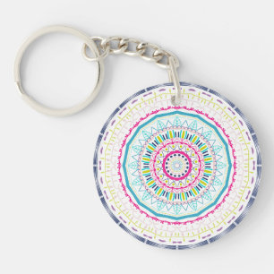 farbenfrohes Mandala Schlüsselanhänger