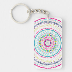 farbenfrohes Mandala Schlüsselanhänger