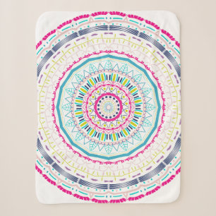 farbenfrohes Mandala Sherpadecke