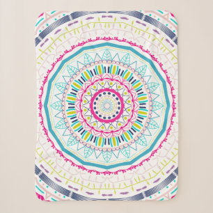 farbenfrohes Mandala Sherpadecke