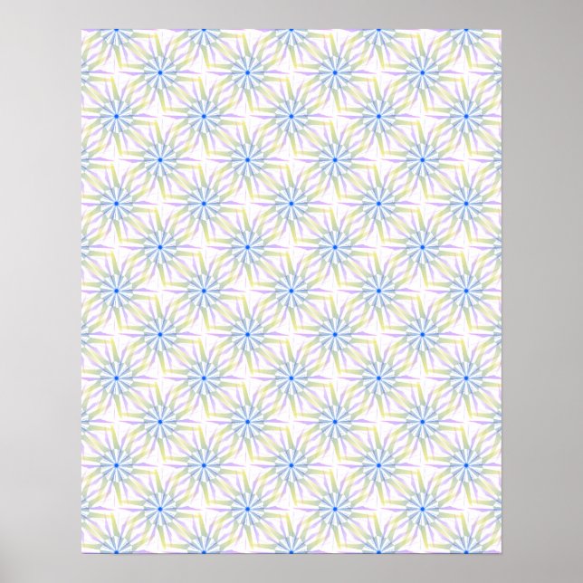 Farbenfrohes Mandala-Starburst-Muster Poster (Vorne)