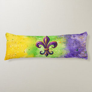 Farbenfrohes Mardi Gras Fleur de lis Seitenschläferkissen