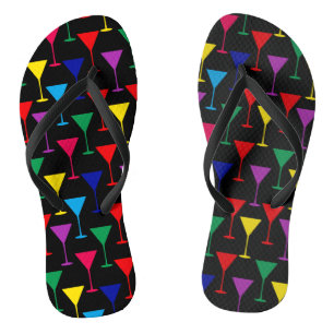 Farbenfrohes Martini-Cocktail-Muster Flip Flops