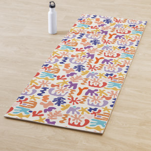 Farbenfrohes Matisse-Muster Abstrakte botanische F Yogamatte