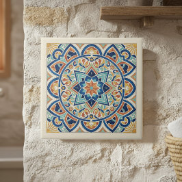 Farbenfrohes mediterranes Muster Pat#1 ID1195 Fliese