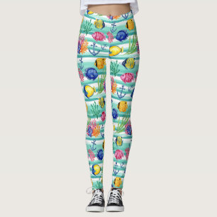 Farbenfrohes Meeresleben-Küstenmuster (5) Leggings
