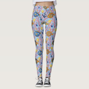 Farbenfrohes Meeresleben-Küstenmuster (9) Leggings