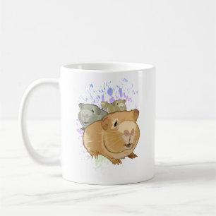 Farbenfrohes Meerschweinchen-Trio Regenbogen-Farbs Kaffeetasse