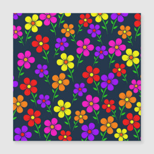 Farbenfrohes Mehrfarbiges Blumenmuster-34654 Magnetkarte