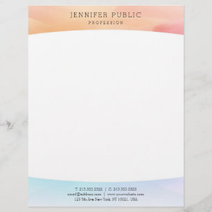 Farbenfrohes modernes einfaches Design elegantes T Briefbogen