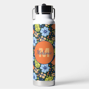 Farbenfrohes modernes hübsches Blumenmuster person Trinkflasche