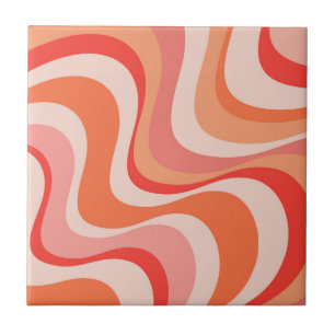 Farbenfrohes modernes Retro-Wellendesign Fliese