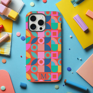 Farbenfrohes Monogramm Geometrischer Personalisier iPhone 15 Pro Max Hülle