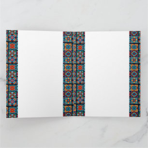 Farbenfrohes Mosaikfliesendesign mit Blumen Karte