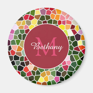 Farbenfrohes Mosaikmuster personalisiert Magnet