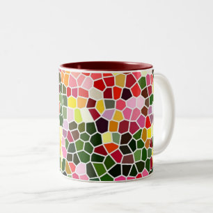 Farbenfrohes Mosaikmuster Zweifarbige Tasse