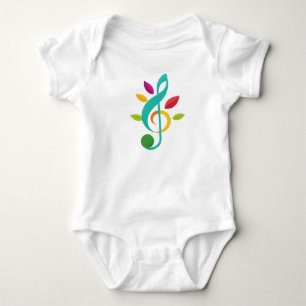 Farbenfrohes Musiknoten-Baby-Body – Natur Inspirie Baby Strampler
