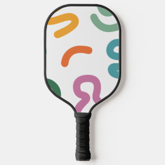 Farbenfrohes Muster aus abstrakten Formen Pickleball Schläger