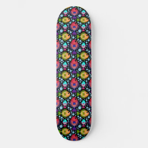 Farbenfrohes Muster mit tropischen Fischen auf Sch Skateboard