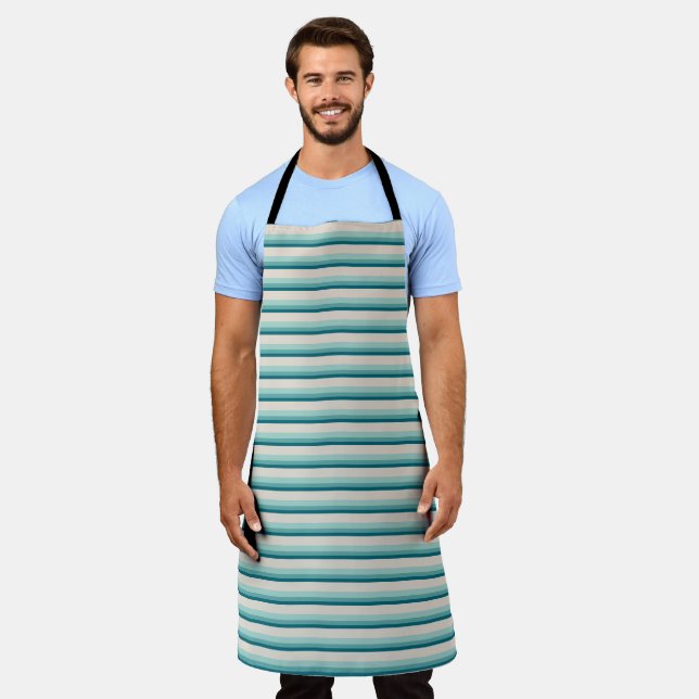 Farbenfrohes Musterdesign einer Schürze (Getragen)
