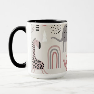 Farbenfrohes nahtloses Muster mit süßen Elefanten Tasse