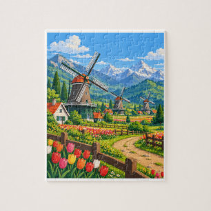 Farbenfrohes Natur-Landschaftspuzzle