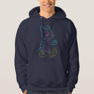 Farbenfrohes Neon-Katzendesign beim Laufen Hoodie