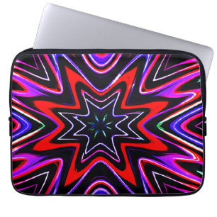 Farbenfrohes Neon-Vibes-Muster Laptopschutzhülle