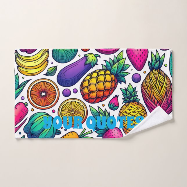 Farbenfrohes Obst- und Gemüsemuster  Handtuch (Handtuch)