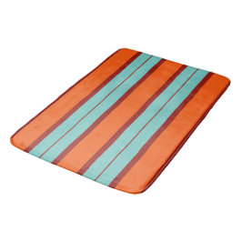 farbenfrohes orange & rotes blaues Streifenmuster Badematte