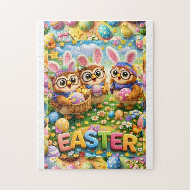 Farbenfrohes Osterfeier-Puzzle (Vertikal)