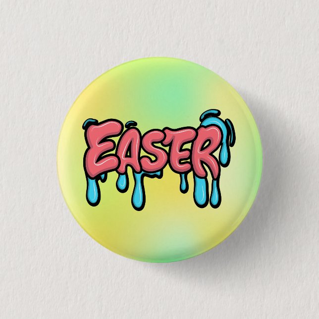 Farbenfrohes Ostern-Drip-Text-Graffiti-Style-Desig Button (Vorderseite)