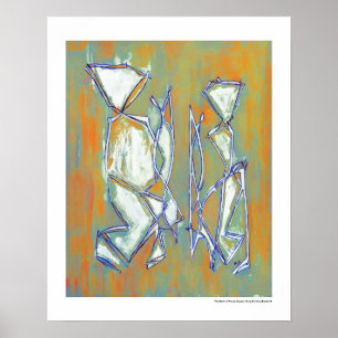 Farbenfrohes Paar Abstracte Kunst MC Belkadi 16x20 Poster