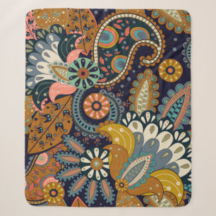 Farbenfrohes Paisley: Blumige indische Tapete. Sherpadecke