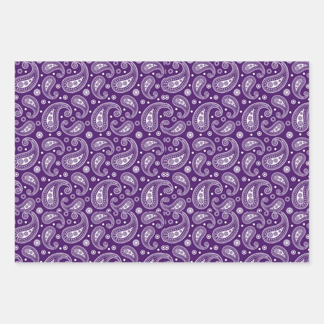 Farbenfrohes Paisley-Design Geschenkpapier Set (Vorderseite)