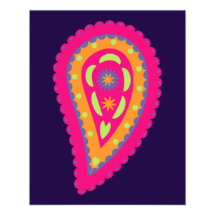 Farbenfrohes Paisley Fotodruck