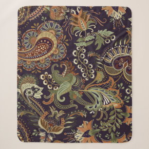 Farbenfrohes Paisley-Muster. Ethnisches Vintage-Wa Sherpadecke
