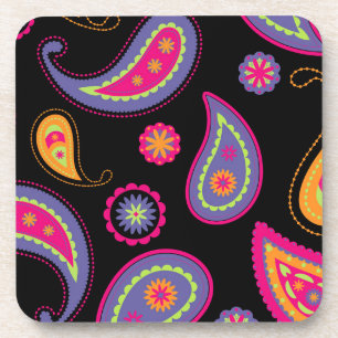 Farbenfrohes Paisley-Muster Getränkeuntersetzer