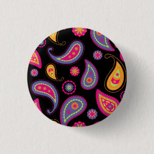 Farbenfrohes Paisley-Nahtlosmuster Button